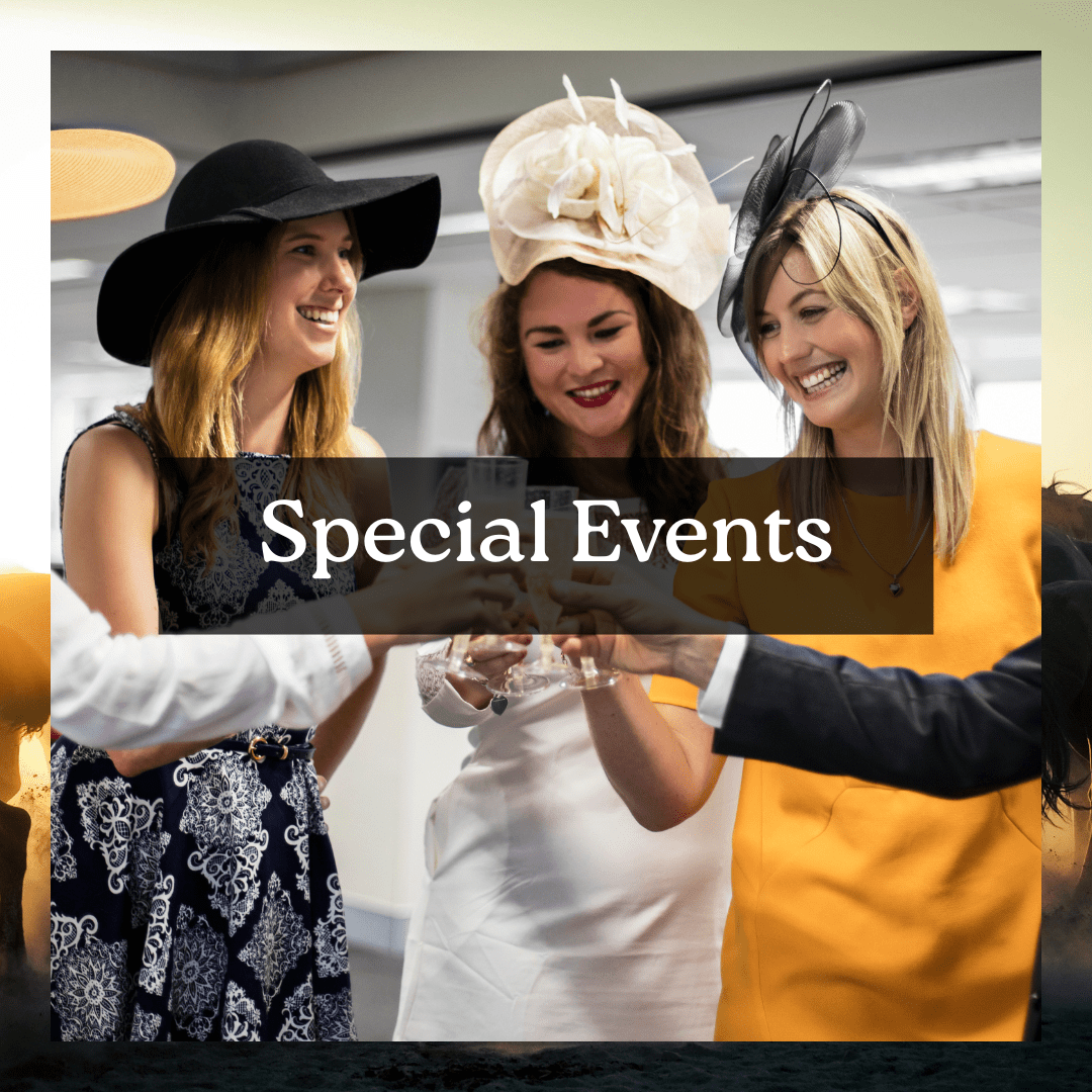 Three women celebrating Melbourne Cup Party